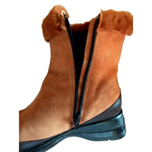 Studio B by Blondo Suede Waterproof Ankle Boots Side Zip Copper Brown - 7.5M - Picture 7 of 8